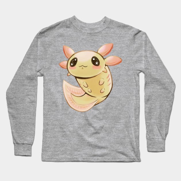 Golden Axolotl Long Sleeve T-Shirt by Khelekmir